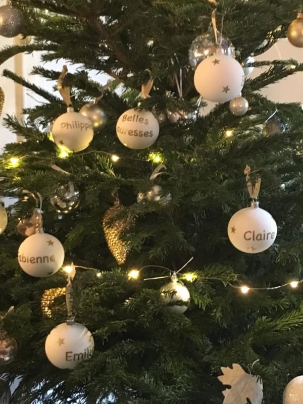 Boules de Noël personnalisées, déco de Noël personnalisée, boules de Noël, déco sapin de Noël, déco de Noël, ombre naturelle