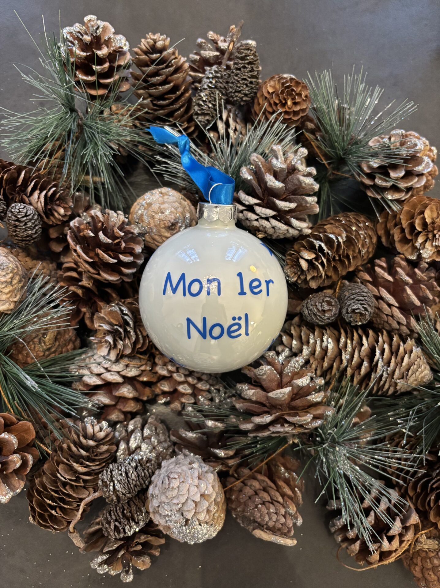 Boules de Noël personnalisées blanc brillant – Image 5